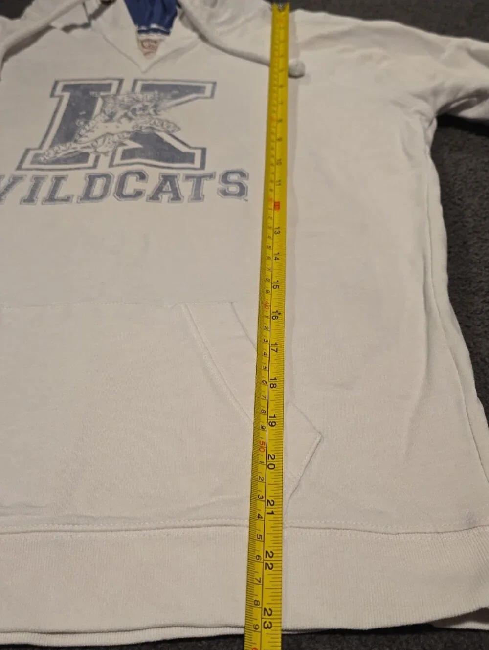 47 Men’s Wildcats Crewneck Hoodie - White with Blue Lining - Picture 4 of 6